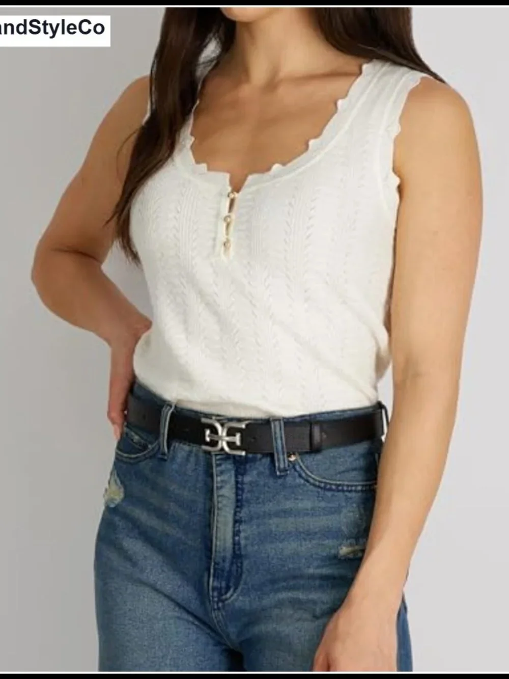 Slim 1.1in Belt with Double-E Logo Metal Buckle Casual Versatile Womens